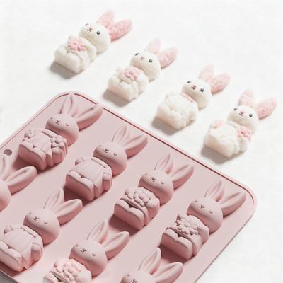 Kaninchen Silikonform 3D Hase Schokoladenform Hitzebeständig Hasenformform Kuchen Schokolade Süßigkeit Keks Dessert Fondantform