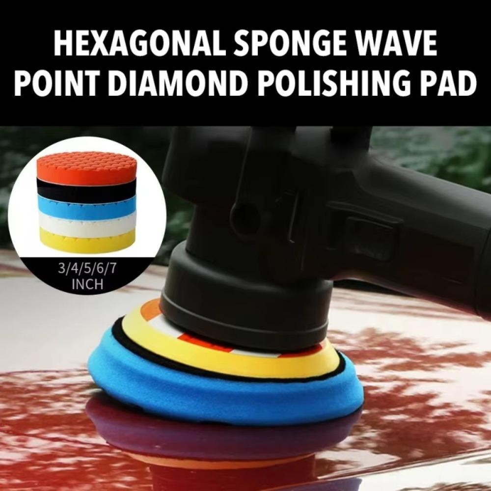 5pcs/Set Self-Adhesive Car Polishing Pad Kit Auto Car Buffing Pad Set for Car Polisher Dril