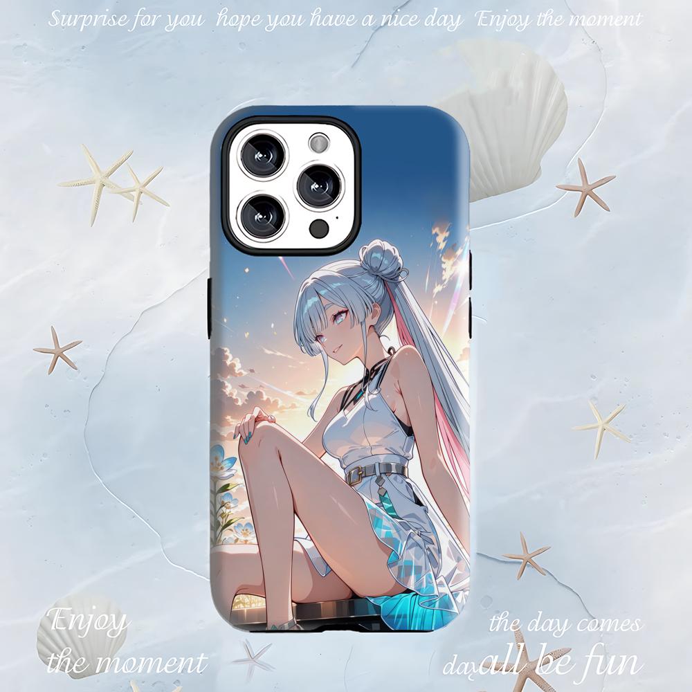 Cosmic Princess Kaguya Anime Phone Case 2-in-1 Glossy shell For iPhone 17 16 e 15 14 13 12 11 Pro Max Plus mini XS