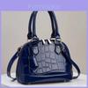 Pu Stone Texture Shell Bag With Zipper Closure For Daily Use