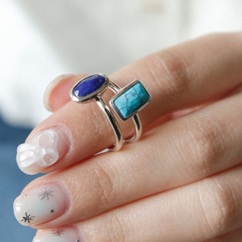 

J.Lauren Lapis Oval Stone Silver Ring R0662 Lapis Lazuli_No. 11