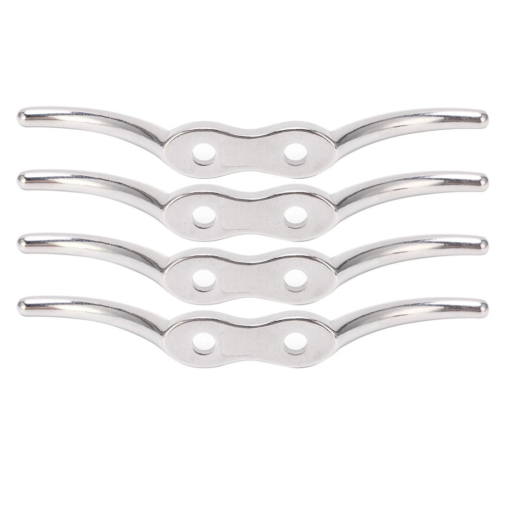 4 Pcs Rope Cleat Hook Stainless Steel Corrosion Resistance Durable Flagpole Boat Column Fixed Cleats150mm