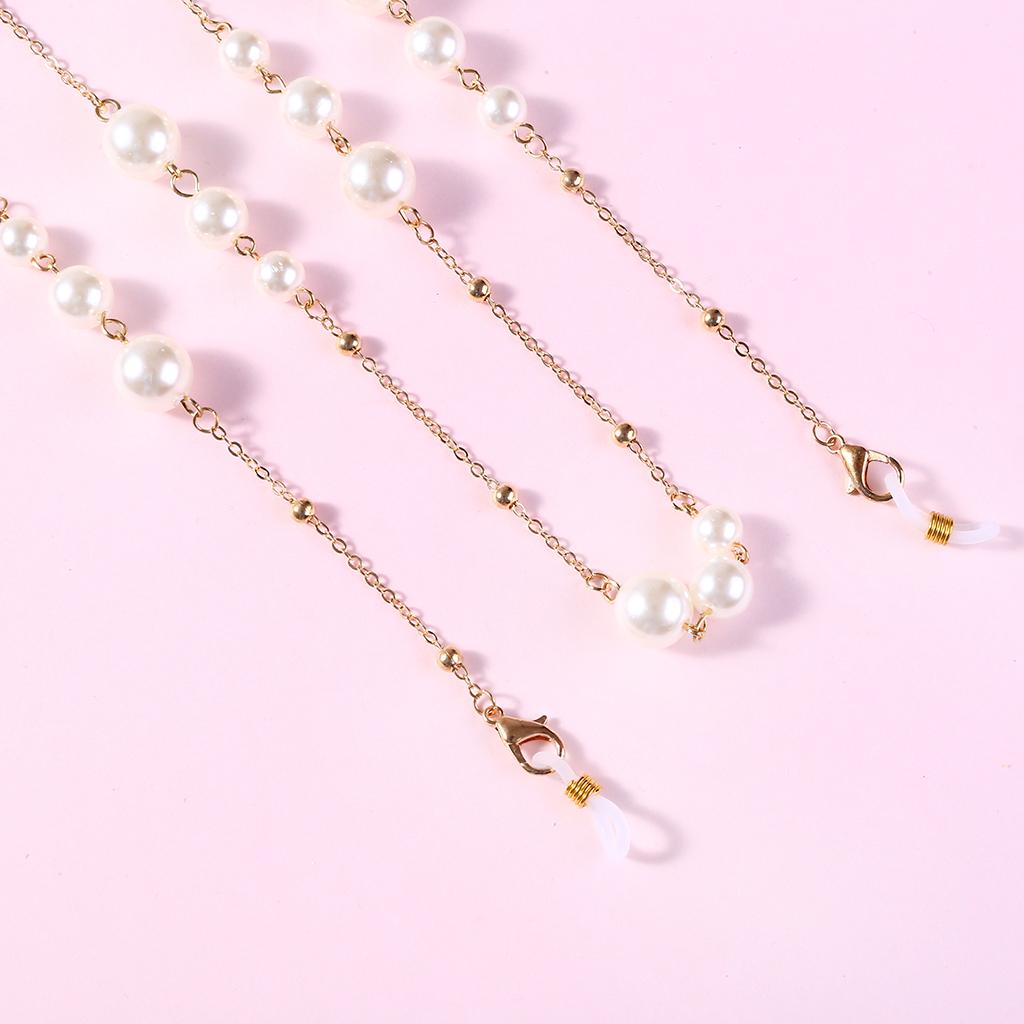 Women Fashion Nonslip Pearl Beads Eyeglass Chain for Glasses Accessories