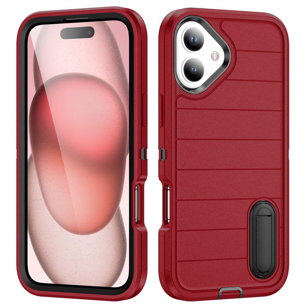 Source Phone Case Hidden PC Stand Protective Case Three In One Flat Stripe for Apple Phone Case
