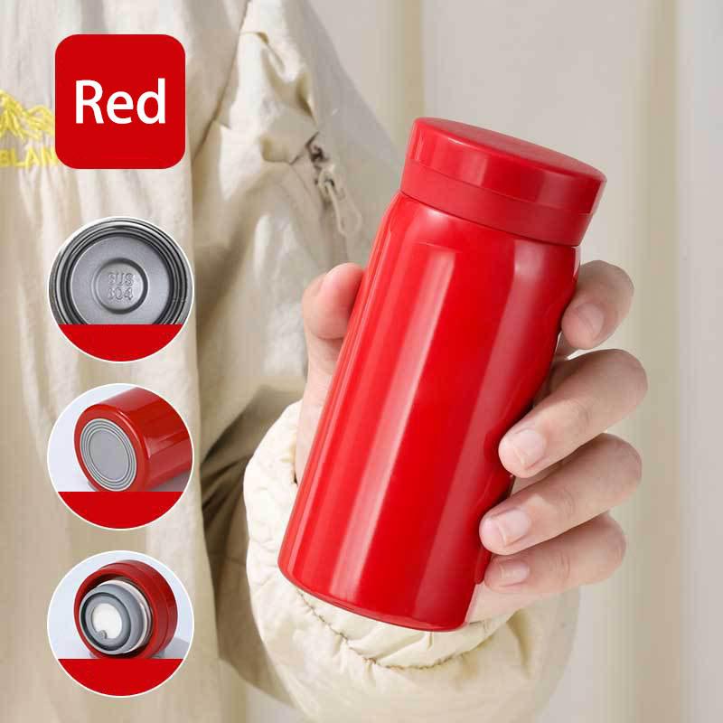 200ML/300ML Stainless Steel Pocket Cup Portable Leak-proof Thermal Water Bottle Mini Insulated Cup Vacuum Flasks Thermal Mug 200ML красный