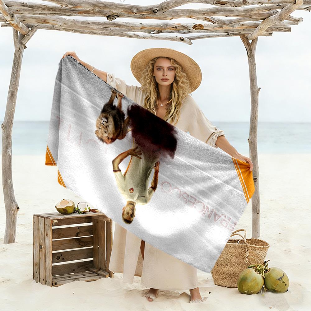 Space Football Adventure Beach Towel High Absorbency & Quick-Dry Comfortable Lightweight