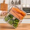 Refrigerator Storage Box with Handle Easy Pull Out Organizer Dry Wet Separation Date Timer Freshness Preservation Container