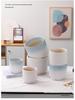 Luxury White Ceramic Hanging Flower Pot Set for Orchids and Money Trees in Living Room