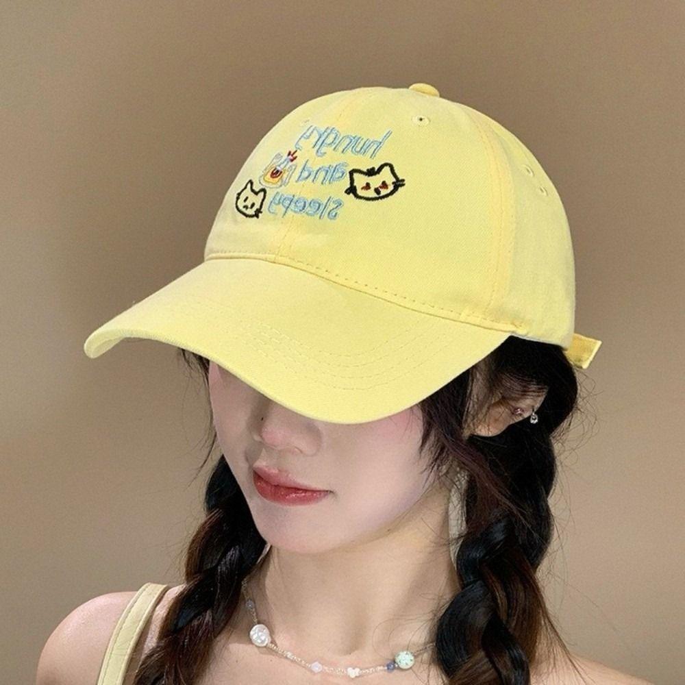 Korean Cat Peaked Cap Cotton Snapback Cap Fashion Letter Baseball Cap  Summer