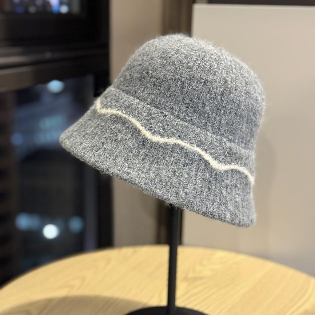 Knitted Fisherman Hat for Women in Autumn and Winter Simple and Versatile Small Basin Hat Cold Proof and Warm Bucket Hat
