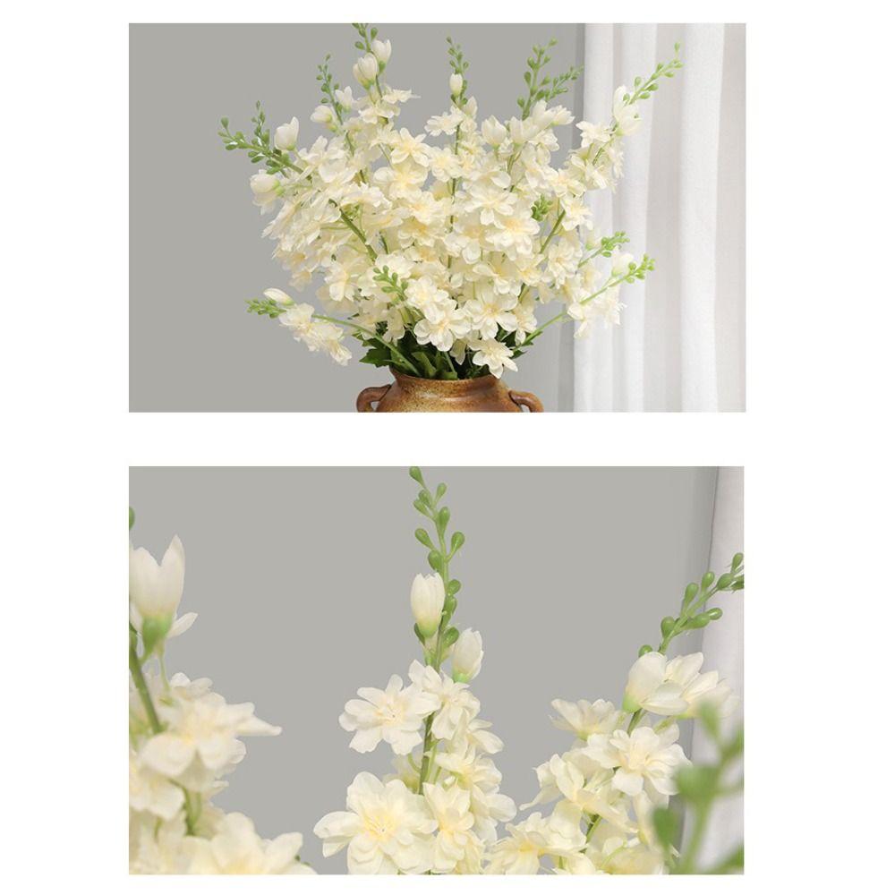 Long Stem Artificial Delphinium Flowers Fake Flower Branch Indoor Floral Vase Decoration