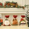 Cartoon Santa Snowman Deer Christmas Gift Bag Multicolor Dimity Christmas Apple Bag Two Sizes Large Capacity