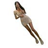 Sexy dress women's summer sweet hottie waist hip skirt tight v-neck small man showing figure night skirt