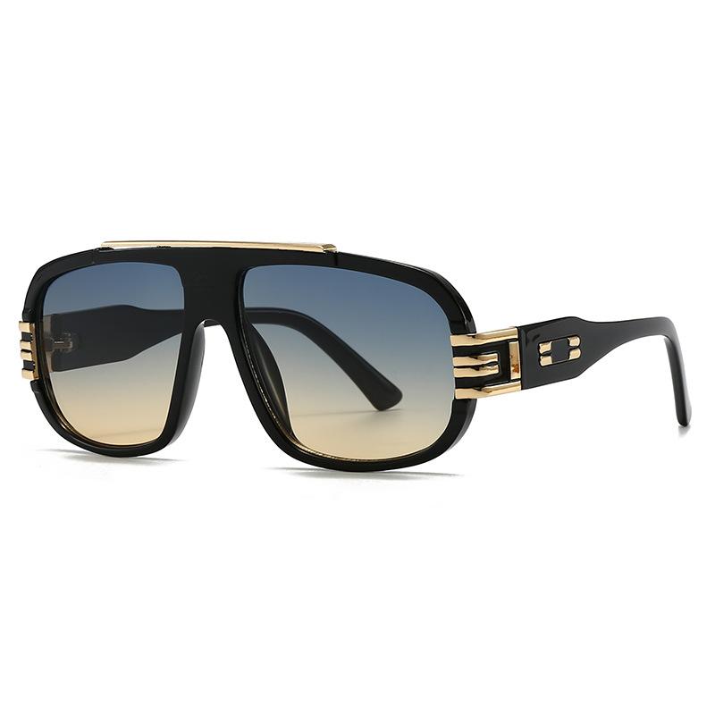 Oversized Vintage Pilot Sunglasses Big Frame Women Men Luxury Designer Sun Glasses Punk Metal Rivet Shades