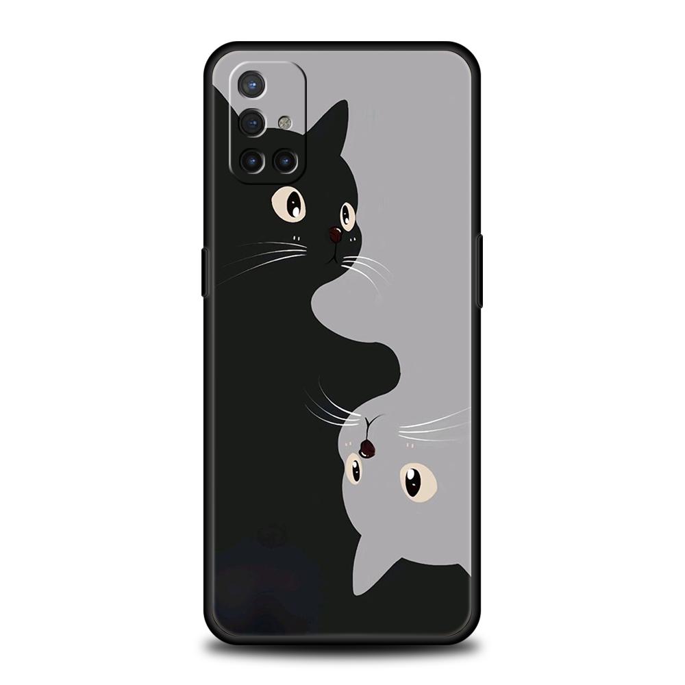 Cute Cartoon Cat Phone Case For Oneplus 12 12R 11 10T R10 Nord N100 N200 N10 10 7 8 9 7T 8T 9R 9RT CE 2 Pro 5G Soft TPU Cover