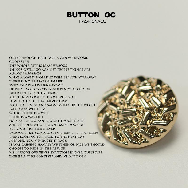 5Pcs Xiaoxiang Middle Ancient Egyptian Style Metal Button Round Embossed Gold Button Tweed Jacket Sweater Button