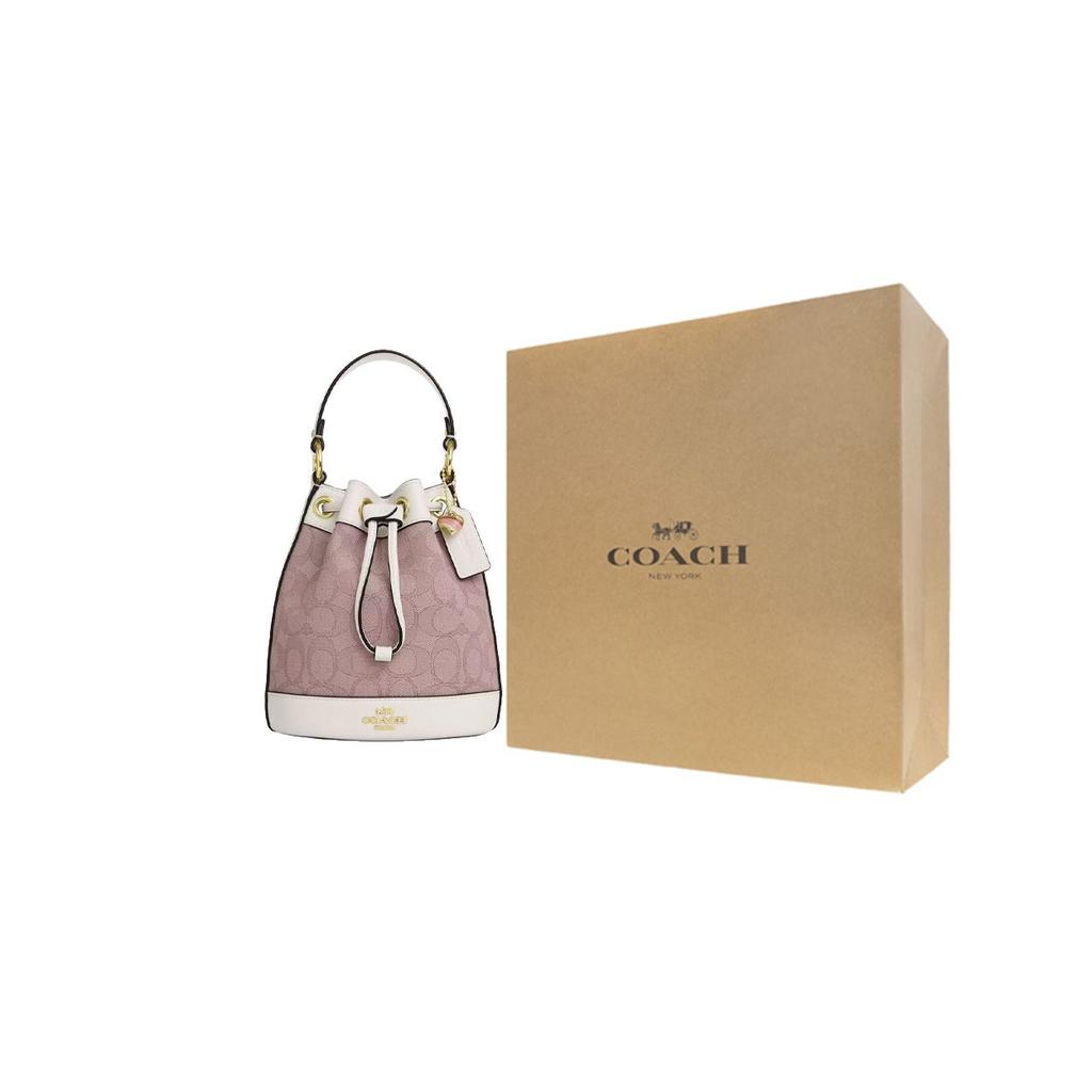 Coach Qixi Festival Limited Dempsey 15 Bucket Bag With Detachable Shoulder Strap And Multi-Functional Pockets Women Handbags Pink CBS67-IMPIN