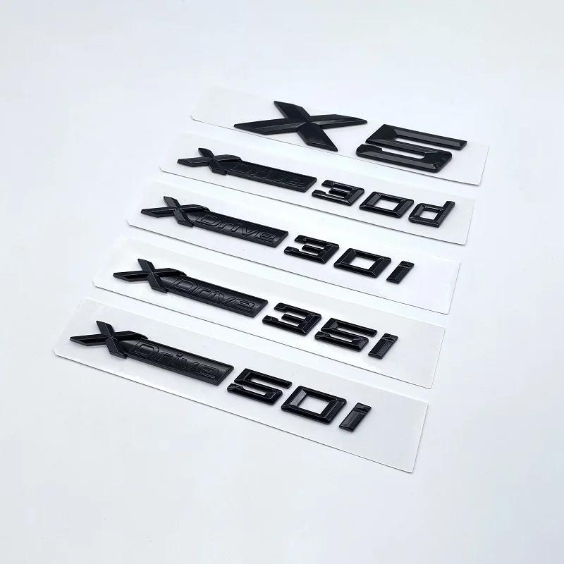 New Black Silver Lettering XDrive30i XDrive35i XDrive40i XDrive48i XDrive50i XDrive30d For BMW X5 Car Rear Trunk Emblem Sticke Yk2