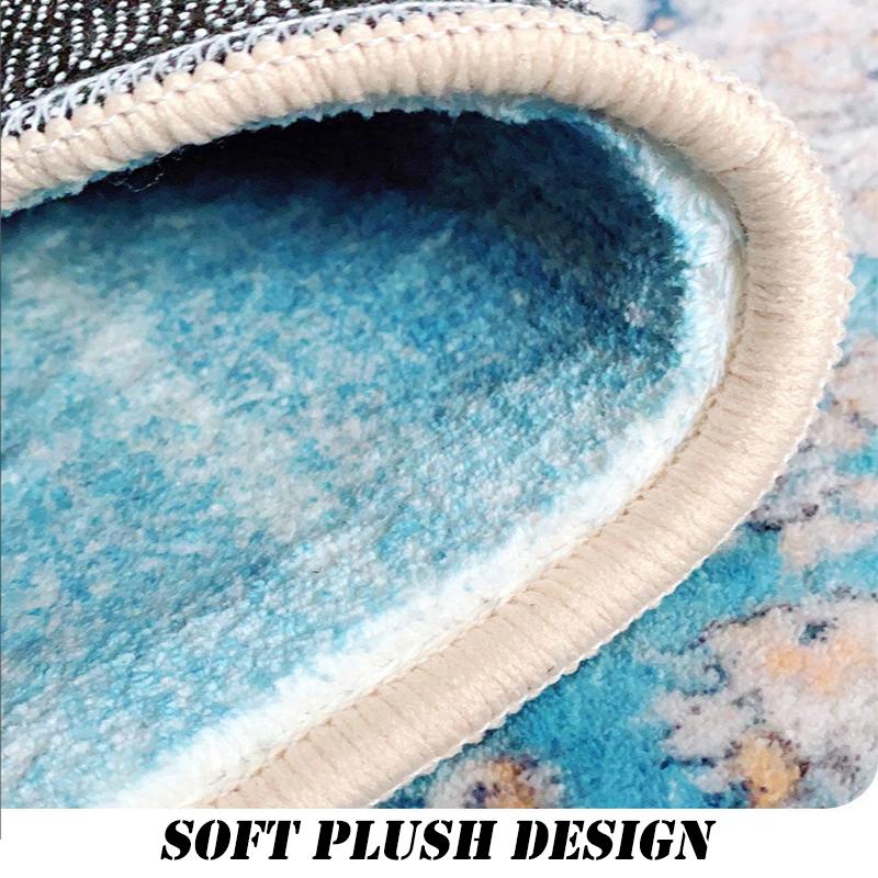 Modern CARPET FOR LIVE ROOM Non-slip Home Decoration Luxury Light Luxury Golden Blue Area Rug Washable Parlor Mat Bedside Room