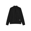 FILA SS22 Athletics Solid Color Zip Collar Letter Sports Knit Long Sleeve Jacket Women jackets Deep-Black A11W221508FBK
