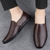 Fashion Breathable Outdoor Slip on Casual Shoes for Male Work Office Driving Sneakers Mens Leather Loafers Non Slip Walking Flats
