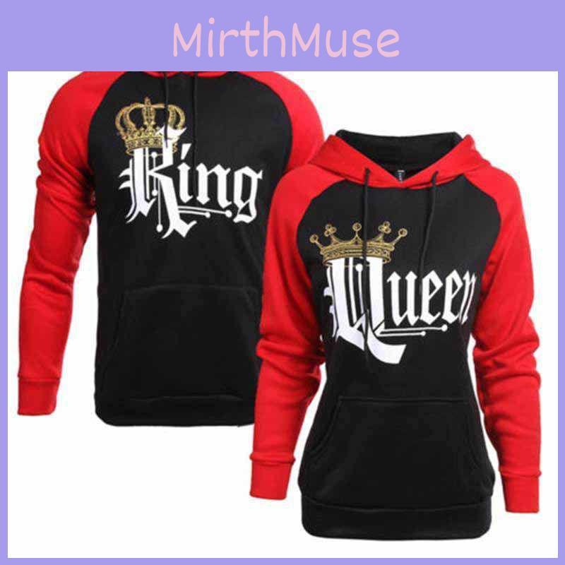 Luxurious King And Queen Crown Couples Matching Hoodies For Men And Women