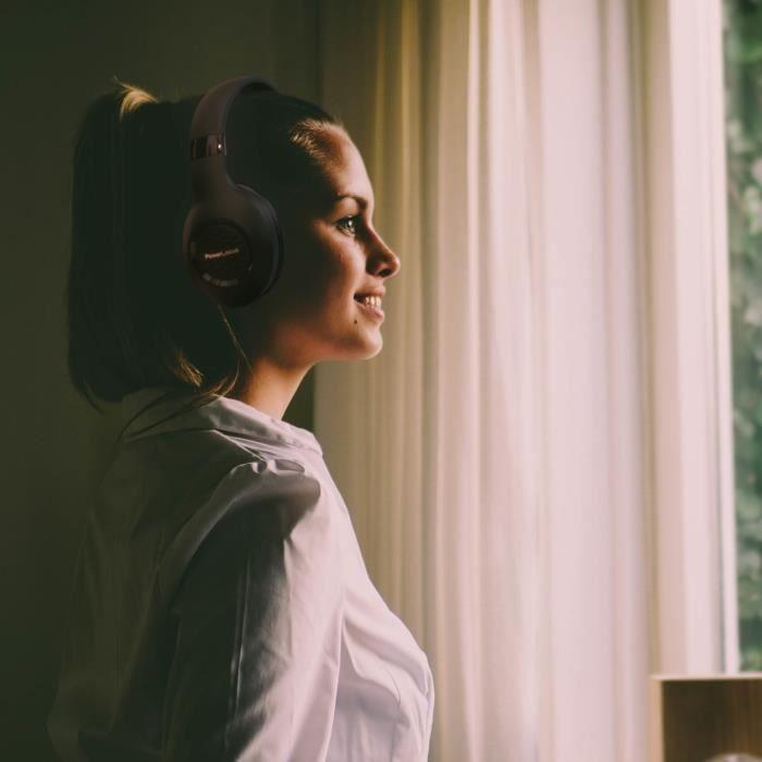 Casque bluetooth - powerlocus - hd stéréo - sans fil - touch sensor - 30 heures d'autonomie