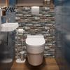 Modern Industrial Wall Decor 6Pcs Vintage Faux Stone Self?Adhesive Tiles, Waterproof Oil?Proof Backsplash Stain-resistant Covering Sticker, Peel &
