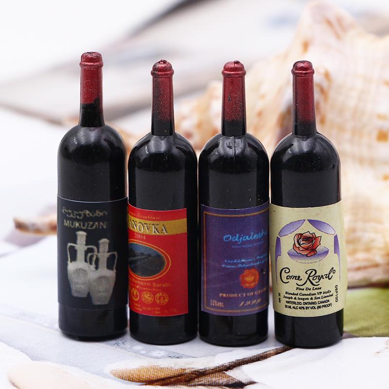 12Pcs Dollhouse Wine Bottles For Mini Red Wine Bottles Miniature Drink Bottles Kitchen Accessories For Dollhouse Decors