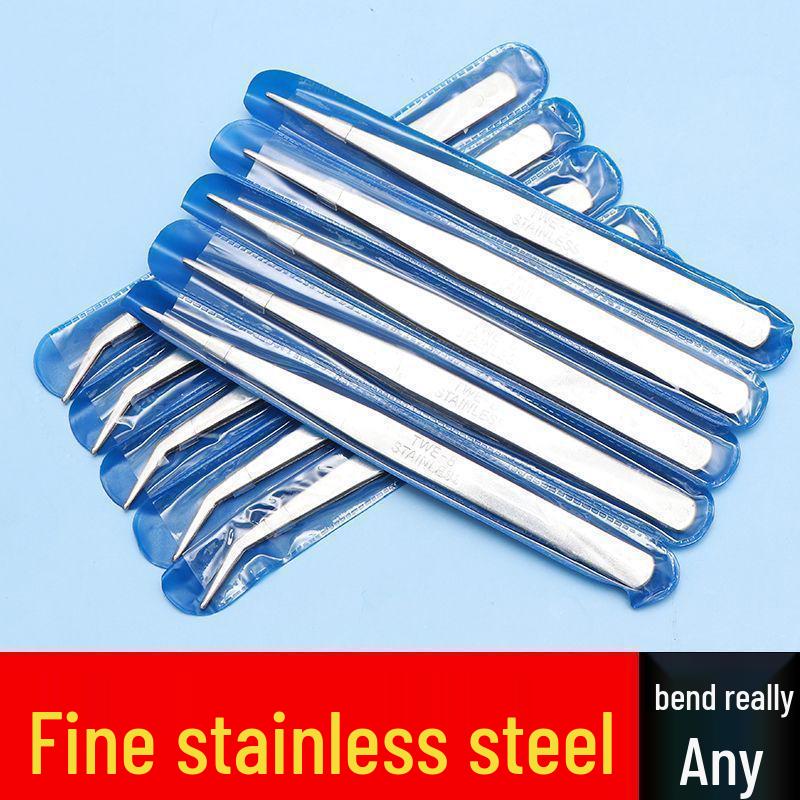 Sewing Tools Set: Stainless Steel Straight & Curved Tweezers, Repair Pliers, Needle Threader, Thickened Tailor's Clip