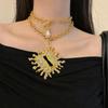 Collana con Ciondolo Lucchetto Metallico Esagerato Collana da Vacanza Anello Orecchino Spilla Per Donna Collana a Catena per Maglione Accessori Regali