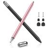 MEKO Touch Pen Set of 2, 10 Refills, 3in1 Touch Pen, Smartphone Stylus Pen, for Switch, Tablet, Tsum Tsum, Black/Rose