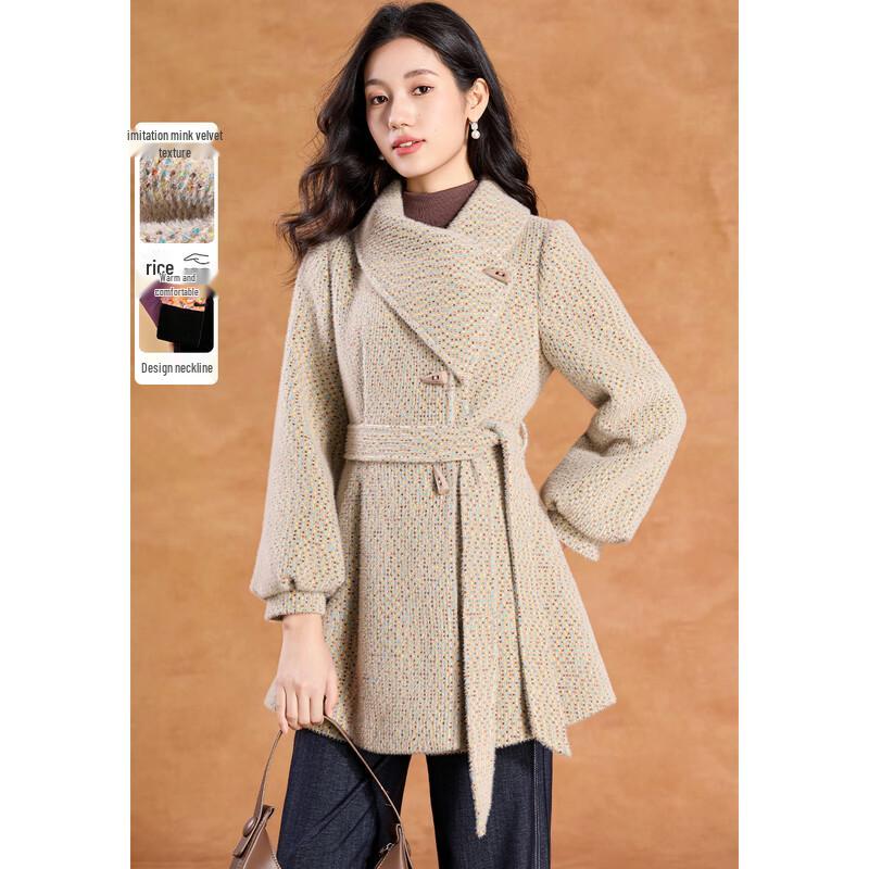 Kebeier Women's Irregular Design Winter Wool Coat