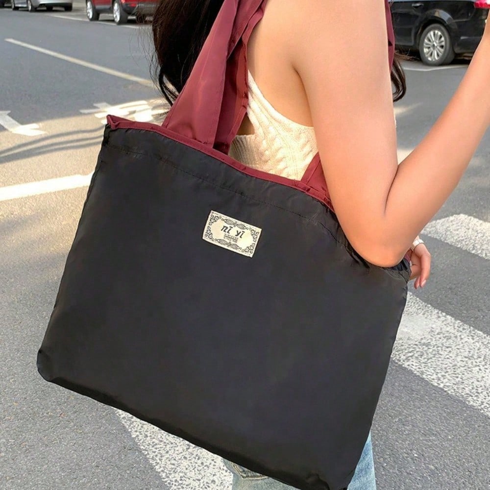 Supermarket Shopping Bag,Reusable Grocery Bags- Large Capacity Foldable Grocery Tote With Adjustable Shoulder Strap