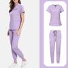 Ladies' Loose And Comfortable V-neck Long Sleeved Stand Up Collar Workwear With Multiple Pockets Suit Set