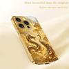 Golden Dragon Phoenix Print Gold Metallic Paint Glass Phone Case For iPhone 17 16 15 14 13 12 11 Pro Max Plus 17 Air 16E Cover