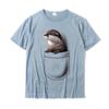 Cute Otter Pocket Peeking Pocket Funny Otter Tshirt Unisex Classic Cosie Tops Shirts Cotton T Shirts Slim Fit