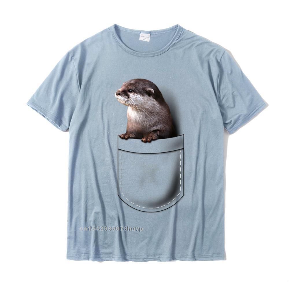 Cute Otter Pocket Peeking Pocket Funny Otter Tshirt Unisex Classic Cosie Tops Shirts Cotton T Shirts Slim Fit