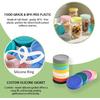 9 Pack Regular Mouth Mason Jar Lids - 70mm Colored Plastic Mason Lids with Silicone Rings for Ball, Kerr and More, Thickened & Leak-proof, Dishwasher