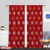 Flat Printing St Patrick Day Window Curtains Red Snowflake Festive Design Polyester Without Electricity Spring Party Set Of 2 Made