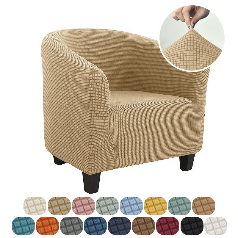 Polar Fleece Armchair Cover Stretch Tub Chair Slipcovers Living Room Elastic All-inclusive Single Sofa Protector Case Home Decor