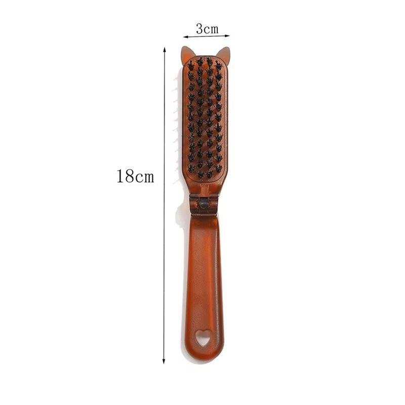 Foldable Hair Comb Portable Boar Bristle Hair Brush Hair Brush Head Massager Travel Combs Hair Styling Accessories