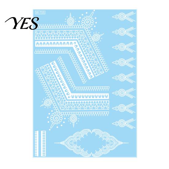 Gentle-On Skin Tattoo White Lace Sticker for Women, Temporary Face Body Fake Decal Arm, Waterproof Wedding Party Festival