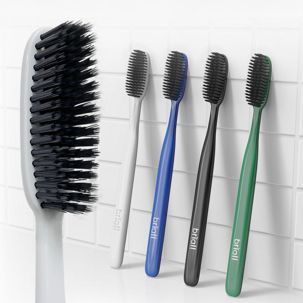 [4-Piece Set] Briol Brightening Binchotan Charcoal King Toothbrush 2 packs
