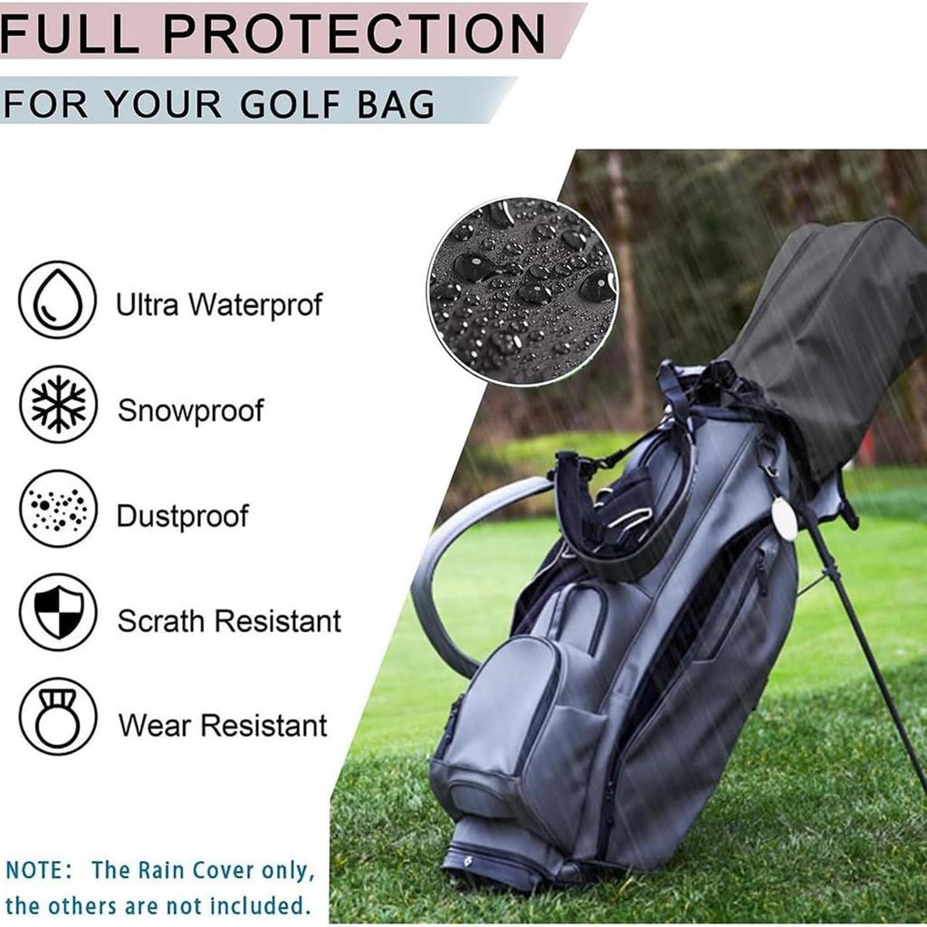 Golf Bag Covers For Rain Rainproof Golf Bag Dust Cover Weatherproof Foldable Rain Hood UV-Resistant Lightweight Club Protector