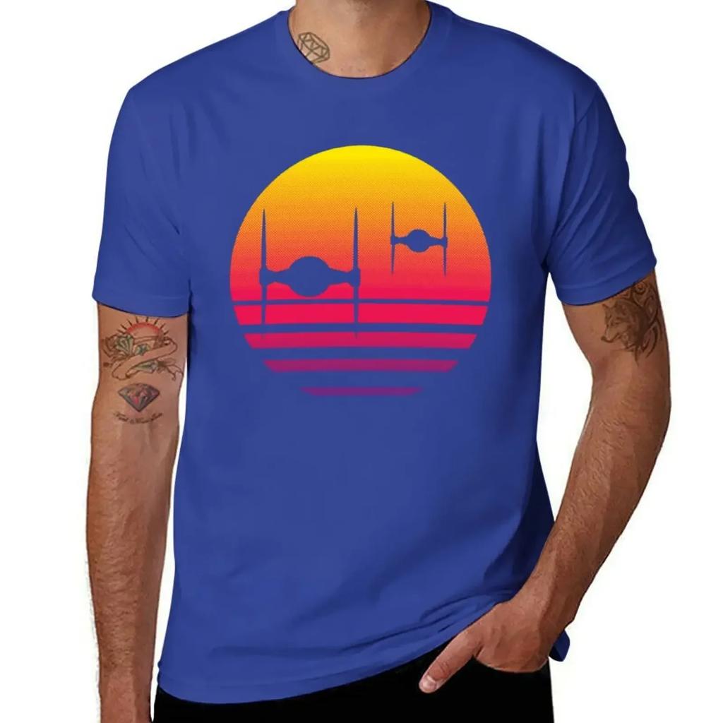 Tie Fighter Sunset T-Shirt Shirts Graphic Rapper Graphic Tees Plain T Shirts Men