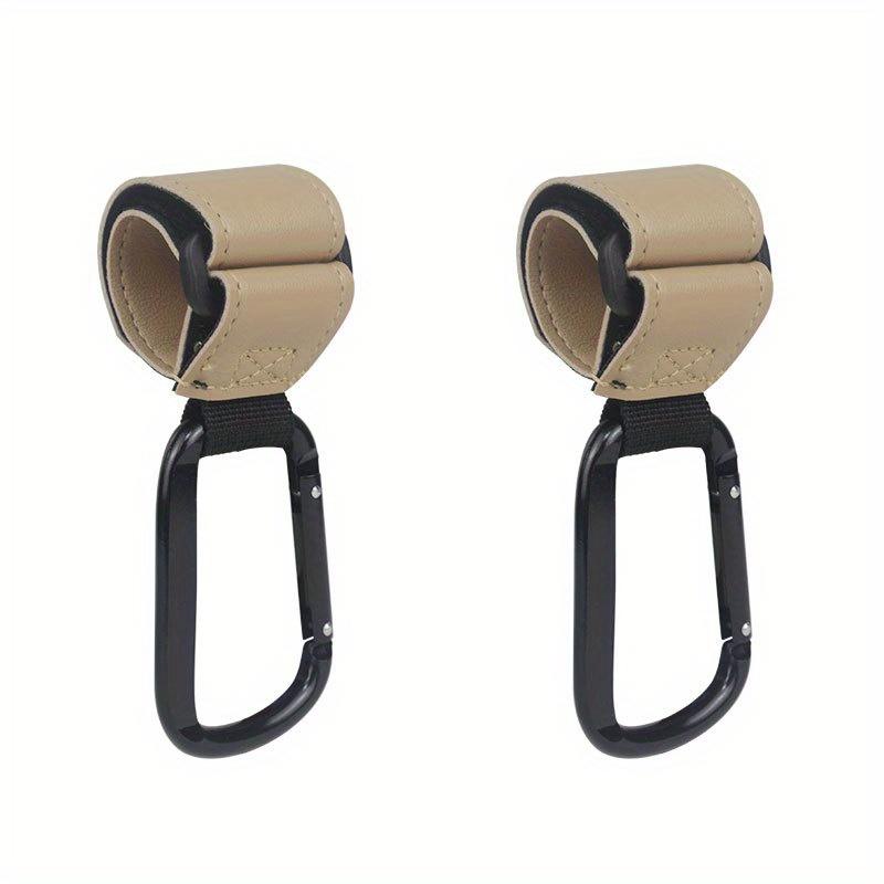 Stroller Hook Clip for Carriages, Shopping Carts & Bags - Durable Faux Leather Universal Hanging Accessory with Secure Clasp