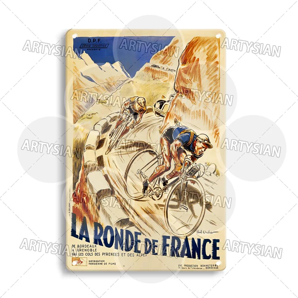 Tour de France Metal Sign Cycle Bicycle Racing Plaque Course de la Paix Championnat du monde Tour of Peace Vel’ d’Hiv Alcyon