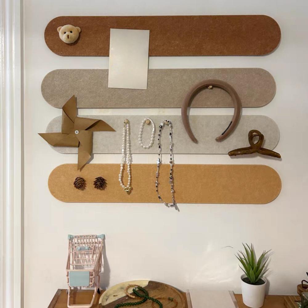 3pcs/4pcs 40X10cm Felt Message Boards Wall-Mounted Memo Strips Felt Wall stickerIns-Style Photo Wall Felt Board