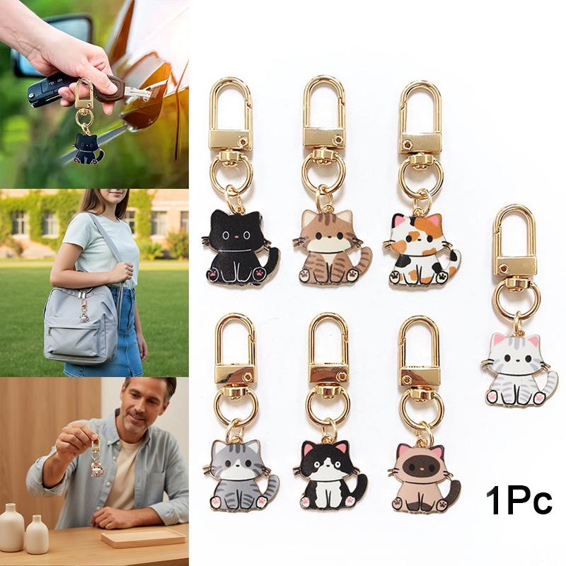 1PC Mini Key Charms Gifts Key Rings Chic Cartoon Pendant Women's Fashion Cat Keychain Cute Multiple Options Available